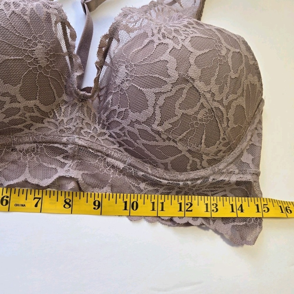 Victoria's Secret PINK Purple Lace Push-up Racerback Bralette Bra Size L‎ - Picture 3 of 8